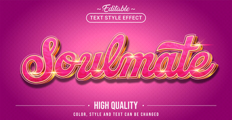 Editable text style effect - Soulmate text style theme. - obrazy, fototapety, plakaty