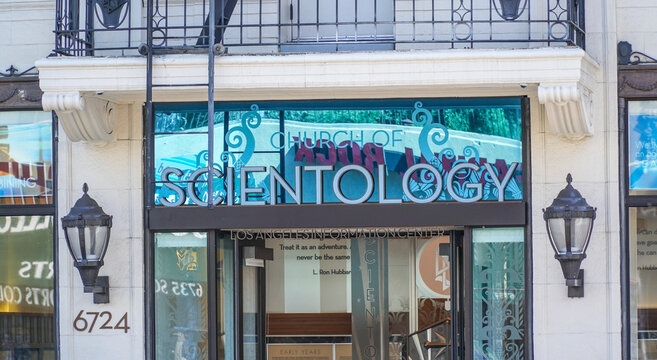 Scientology Building at Hollywood Boulevard in Los Angeles - LOS ANGELES / CALIFORNIA - APRIL 20, 2017