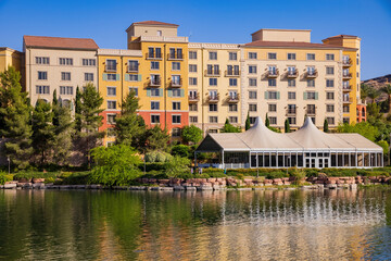 Sunny view of the lake landscape of Lake Las Vegas