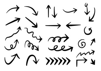 Hand drawn arrow vector illustration.