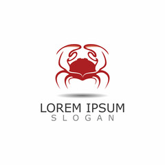 Crab vector illustration. Sea Logo creature in flat design crab icon Water animal