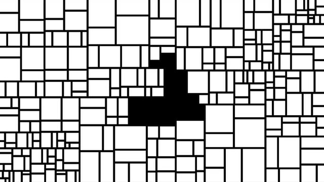 White blocks in black background -Reveal movie board -Animation