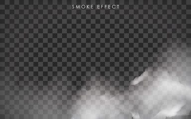 White Fog, Steam, Mist or Smoke on Dark Background. Vector illustration