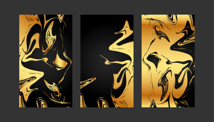 Vector golden marble in sisolated on black background for concept of luxury background and banner