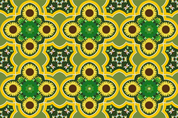 Sunflower summer seamless pattern 