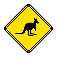 Kangaroo sign on white background