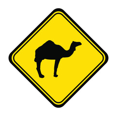 camel sign on white background