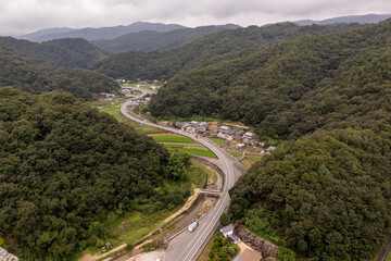 Fototapeta premium Road in mountains of Japan