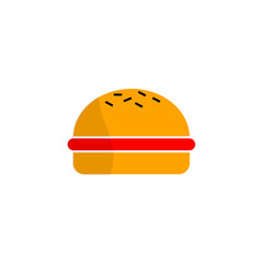 Burger logo fast food icon illustration on white