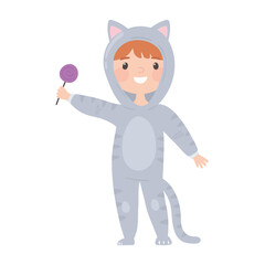 boy in costume cat