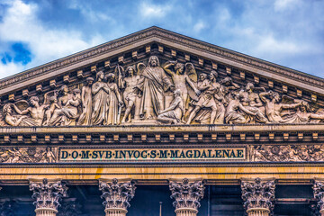 Jesus Final Judgement Statues La Madeleine Church Paris France