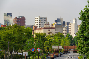 東京、赤坂と南青山の境界付近のトンネルあたりから眺めた風景