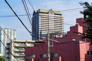 東京、赤坂の住宅街、繁華街の風景