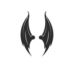 wings dragon or devil wings element icon template vector illustration