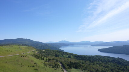 Fototapeta premium 風景, 美幌峠, 峠, 湖, 空, 自然, 山