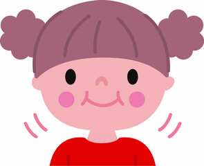 よく噛んで食べている女の子