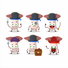 Cartoon character of rassula with various pirates emoticons