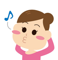 口笛　女性　主婦