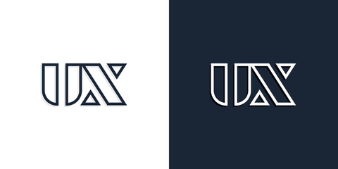 Abstract line art initial letters UX logo.