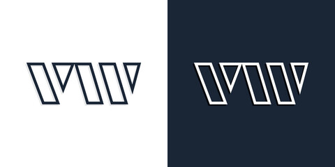 Abstract line art initial letters VW logo.