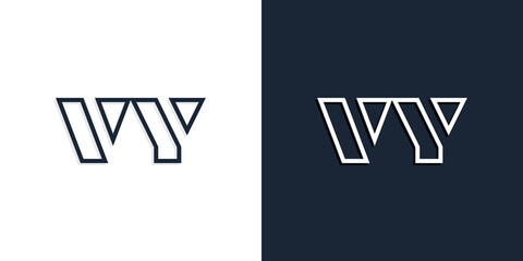 Abstract line art initial letters VY logo.