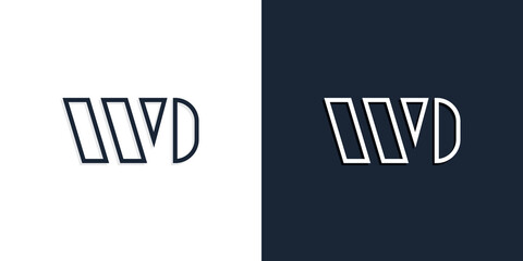 Abstract line art initial letters WD logo.