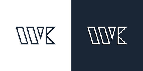 Abstract line art initial letters WK logo.