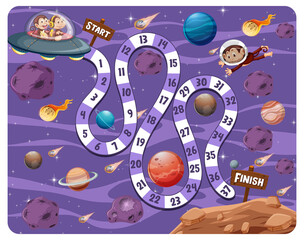 Path board game in galaxy theme