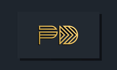 Elegant line art initial letter PD logo.