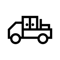Truck with furniture. Linear icon. Vector illustration.