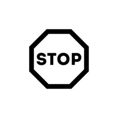 Outline icon. Stop sign emblem. Vector illustration