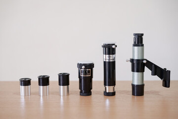 Okuler eyepieces telescope lenses, finderscope, barlow 2x, and image erector for astronomy planets...