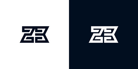 Minimal creative initial letters ZB logo