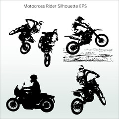 set of Motocross Rider Silhouettes, line isolated or logo isolated sign symbol vector, outline and stroke style Collection of high-quality color style vector illustration,
