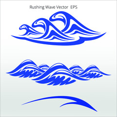 set of Rushing Wave vector Silhouettes, line isolated or logo isolated sign symbol vector, outline and stroke style Collection of high-quality color style vector illustration,