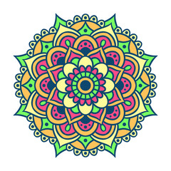 Ethnic Mandala Round Ornament Pattern With Colorful