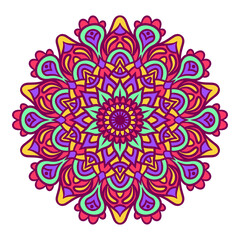 Ethnic Mandala Round Ornament Pattern With Colorful