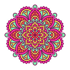 Ethnic Mandala Round Ornament Pattern With Colorful