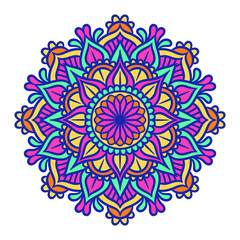 Ethnic Mandala Round Ornament Pattern With Colorful