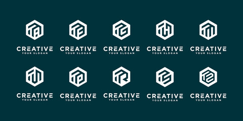 Mega logo collection u and etc monogram logo design template.