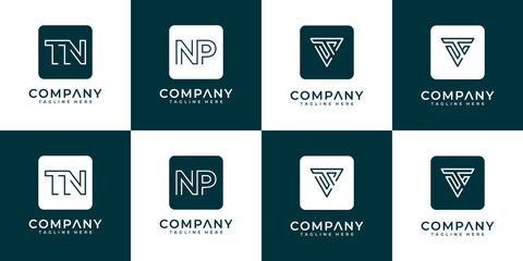 Mega logo monogram, initial, alphabet, and letter logo collection a - z