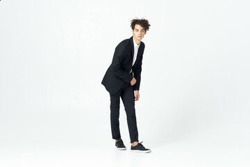 business man in suit lifestyle posing in studio