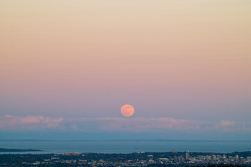Moon rise over the sea