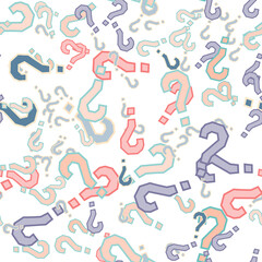Quiz seamless pattern. Question marks, doubt, faq