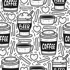 coffee pattern designs illustration for clothing, wallpapers, backgrounds, posters, books, banners and more