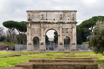 Obraz premium Arch of Constantine (Arco de Constantino), Rome, Italy