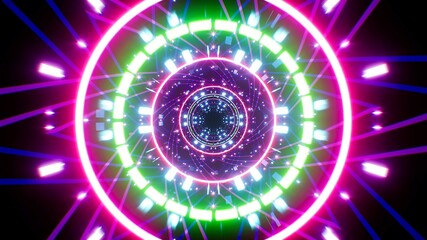 Colorful Neon Festival Event Tunnel