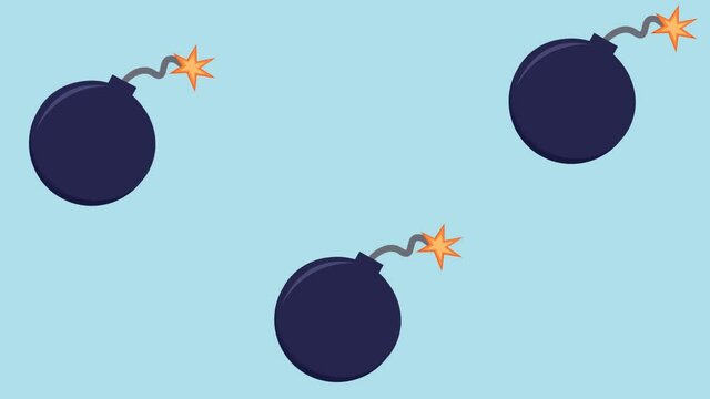 The footage of bomb explosion