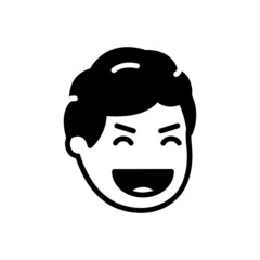 Black solid icon for laughing