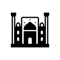 Black solid icon for uzbekistan